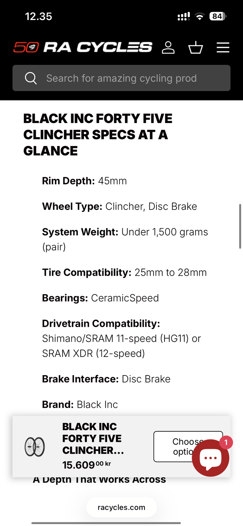 Used Black Inc 45C Wheelset 2026 bike — image 7 of 7