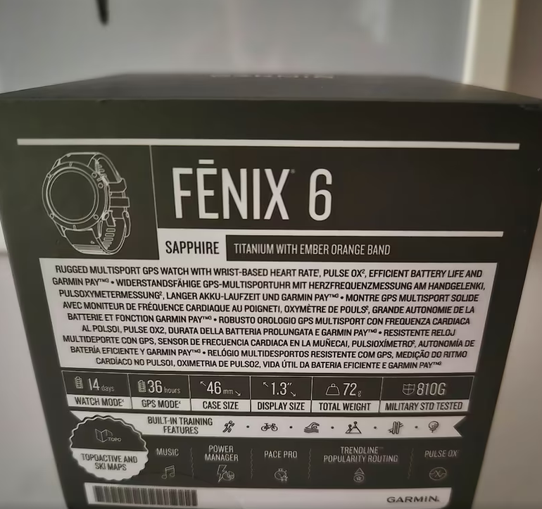 Used Garmin Fenix 6 Sapphire bike — image 4 of 5