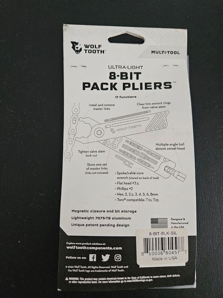 Used Wolf Tooth 8-Bit Pack Pliers 2025 bike — image 4 of 4