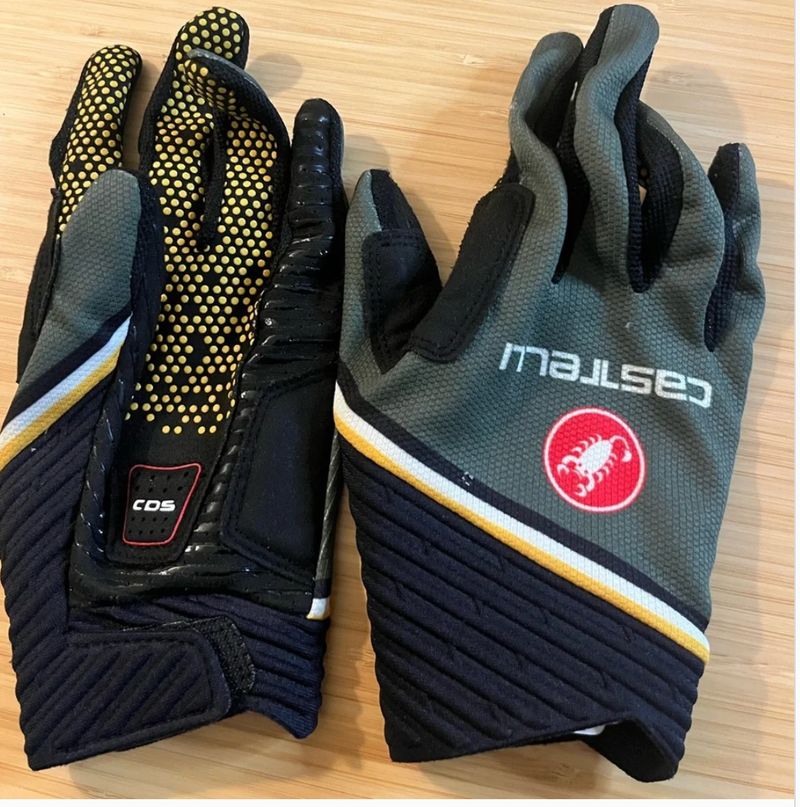 Used Castelli Black and Gray Cycling Gloves Cycling Clothing