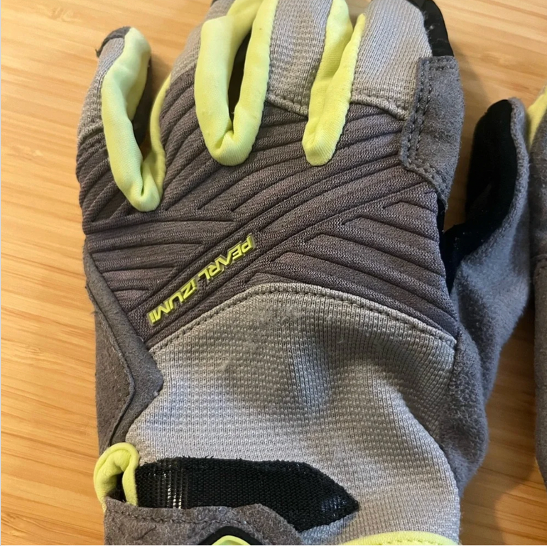Used Pearl Izumi Gray and Lime Cycling Gloves Small bike — image 4 of 4