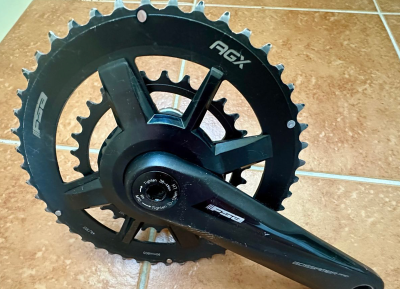 Used Fsa Gossamer PRO AGX+ 46/30T crankset with MegaExo BB-6000 Drivetrain & Pedals