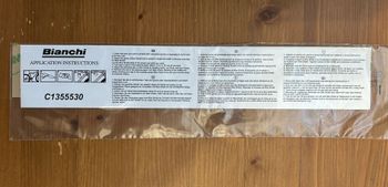 Used Bianchi Oltre Comp/Pro/RC original chainstay protector sticker 2026 bike