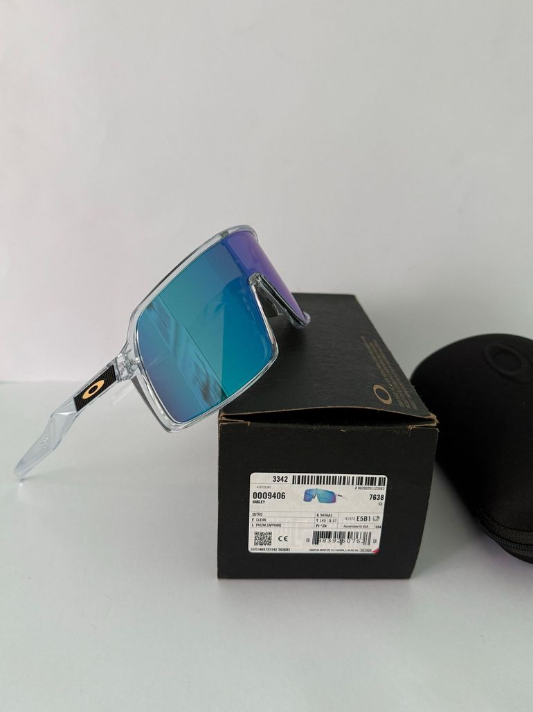 Used Oakley Sutro Prizm Sapphire Lenses, Sky Blue Frame bike — image 5 of 11