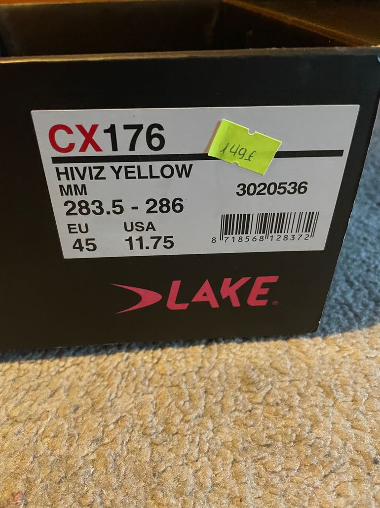Used Lake CX176 Road Shoes HiViz Yellow bike — image 5 of 5