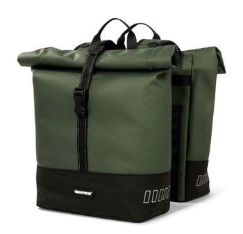 Used urban proof Dubbele zak Rolltop - groen bike