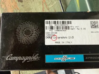 Used Campagnolo Chorus 11s Sprockets 12-25 bike — image 2 of 2