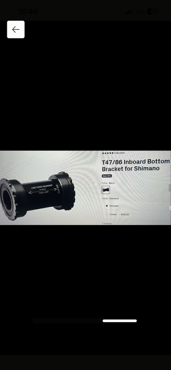 Used Ceramicspeed T47/68 Bottom bracket for Shimano crankset bike — image 3 of 3