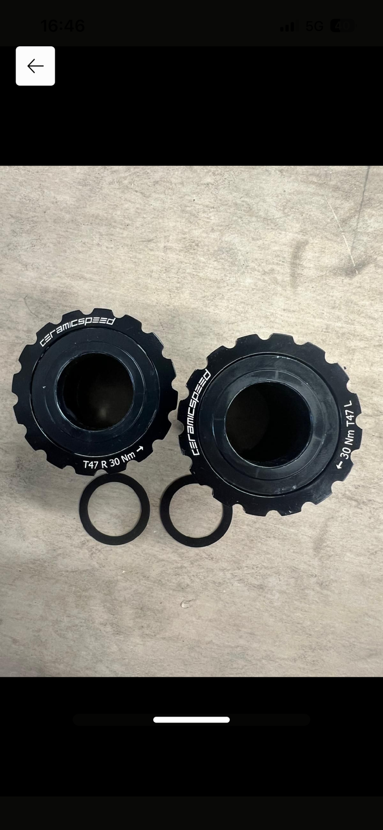 Used Ceramicspeed T47/68 Bottom bracket for Shimano crankset bike — image 2 of 3