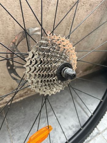 Used Triban Rear cWheel Complete with Gravel Tire 700c, Microshift Cassette, 160mm Brake bike — image 4 of 8