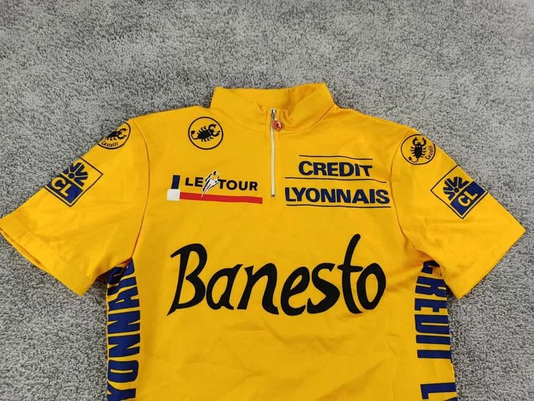 Castelli maillot velo homme taille m -92 7366 cyclisme route respirant Banesto Maillot Jaune bike d'occasion — image 2 sur 11