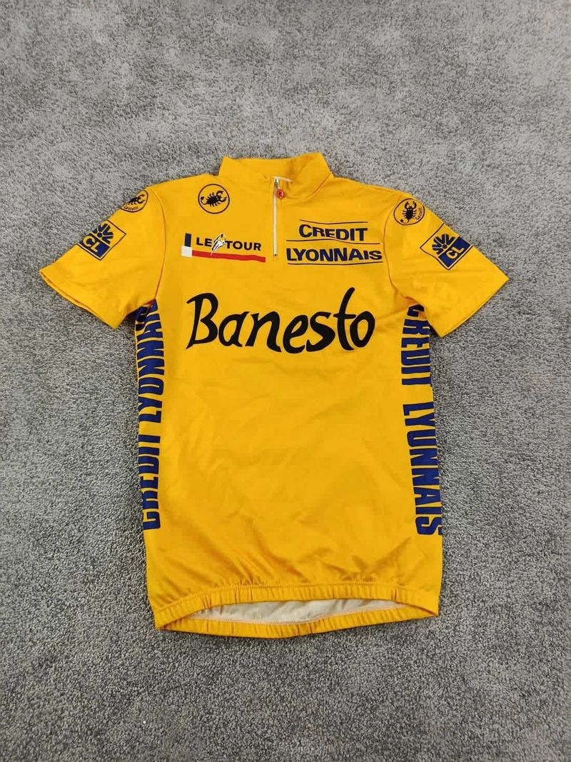 Used Castelli maillot velo homme taille m -92 7366 cyclisme route respirant Banesto Maillot Jaune Cycling Clothing