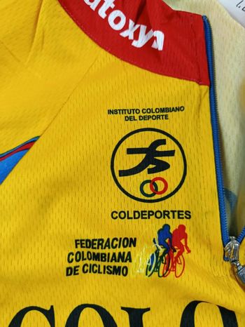 Used Santini maillot velo homme taille L - 62 7177 cyclisme route respirant Selle italia Colombia bike — image 4 of 10