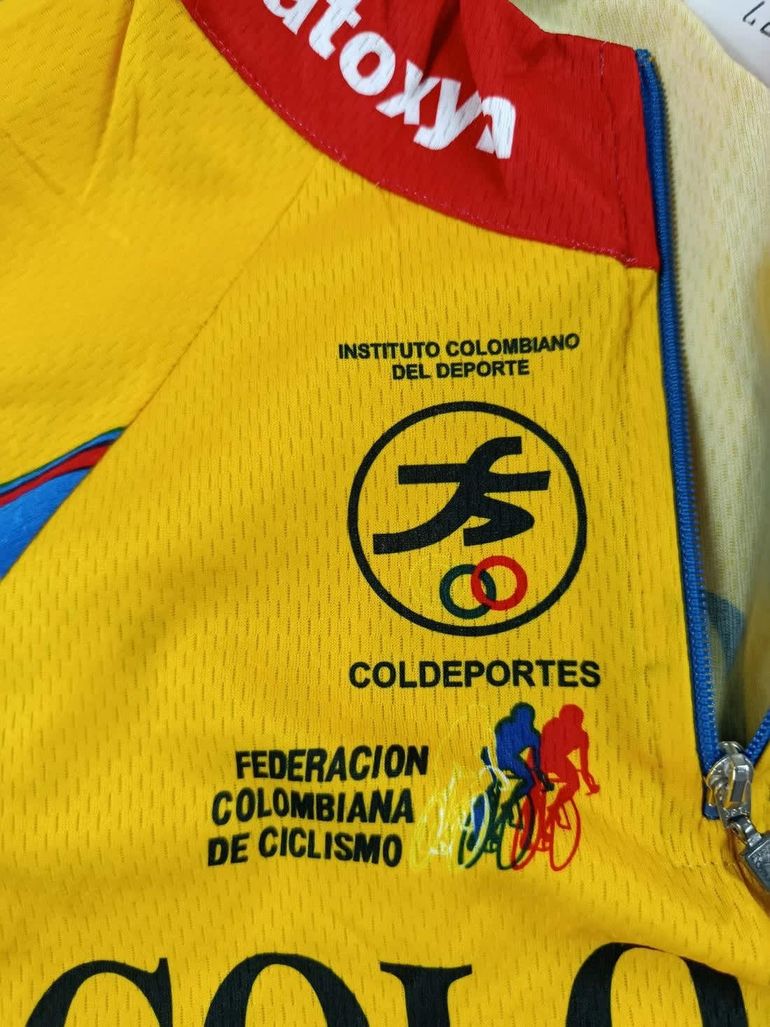 Used Santini maillot velo homme taille L - 62 7177 cyclisme route respirant Selle italia Colombia bike — image 4 of 10