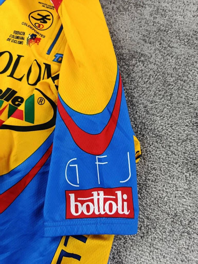Used Santini maillot velo homme taille L - 62 7177 cyclisme route respirant Selle italia Colombia bike — image 3 of 10