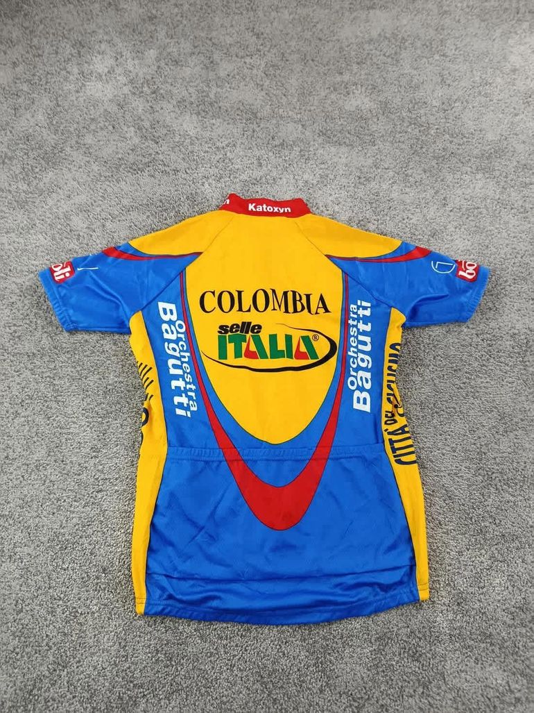 Used Santini maillot velo homme taille L - 62 7177 cyclisme route respirant Selle italia Colombia bike — image 9 of 10