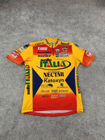Used Santini maillot velo homme taille l -02 7778 cyclisme route respirant Selle italia pro bike