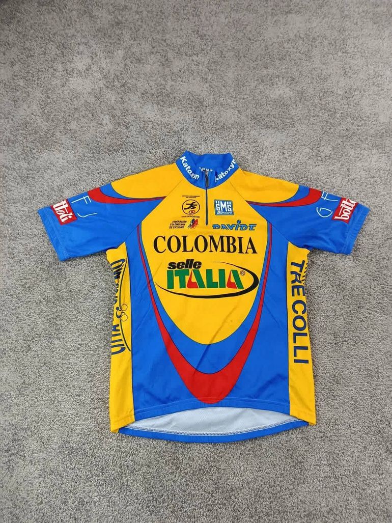 Used Santini sms maillot velo homme taille m -71 7057 cyclisme route respirant columbia selle italia bike — image 1 of 8