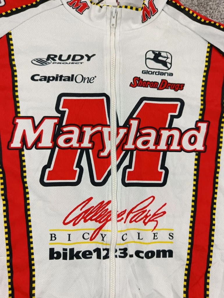 Used Giordana maillot velo homme taille l -61 7030 cyclisme route respirant maryland usa bike — image 2 of 8