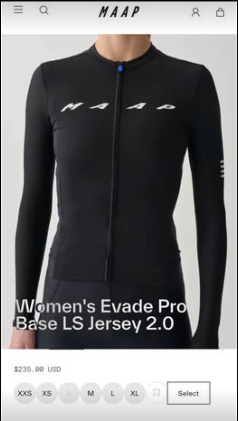 Used MAAP Evade Pro Base Long Sleeve Jersey 2.0 size M bike — image 3 of 6