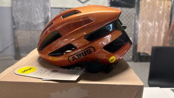 Used ABUS PowerDome MIPS Road Helmet Size M Goldfish Orange bike