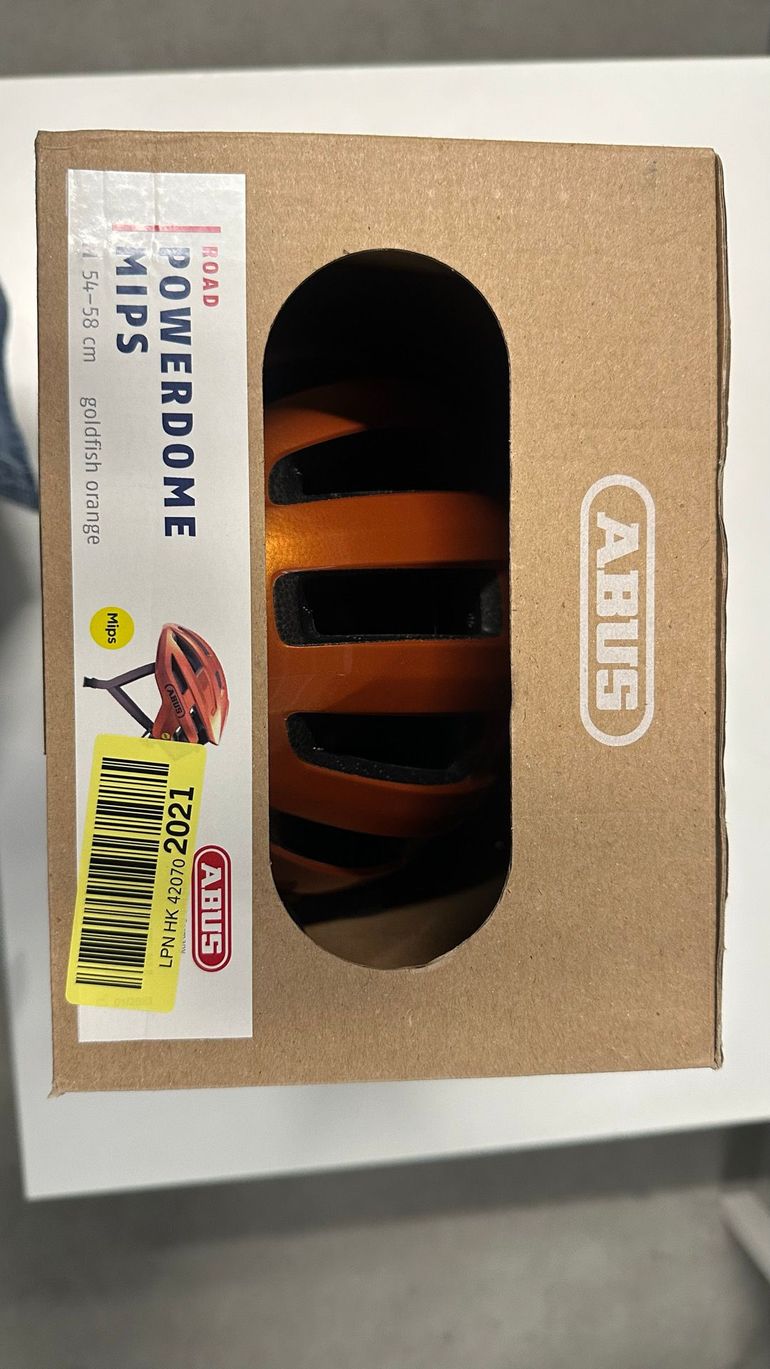 Used ABUS PowerDome MIPS Road Helmet Size M Goldfish Orange bike — image 5 of 5