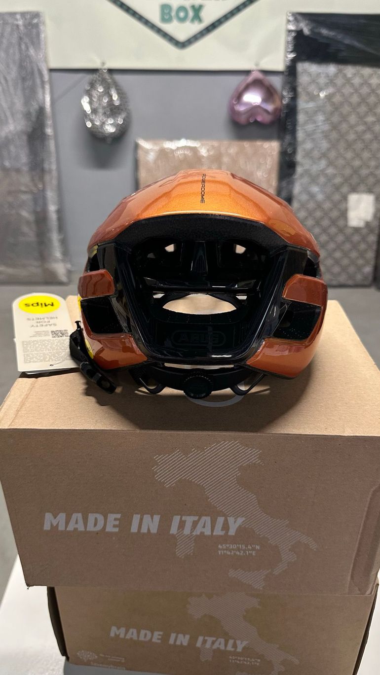 Used ABUS PowerDome MIPS Road Helmet Size M Goldfish Orange bike — image 2 of 5