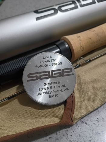 Used Sage Fly Fishing Sage graphite 2 gfl 580DS rod bike — image 2 of 6