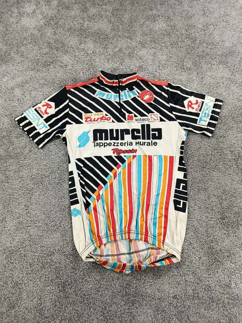 Used Castelli maillot velo homme taille M-61 6993 cyclisme 80's pro Murella-Rossin 1980 bike — image 1 of 5