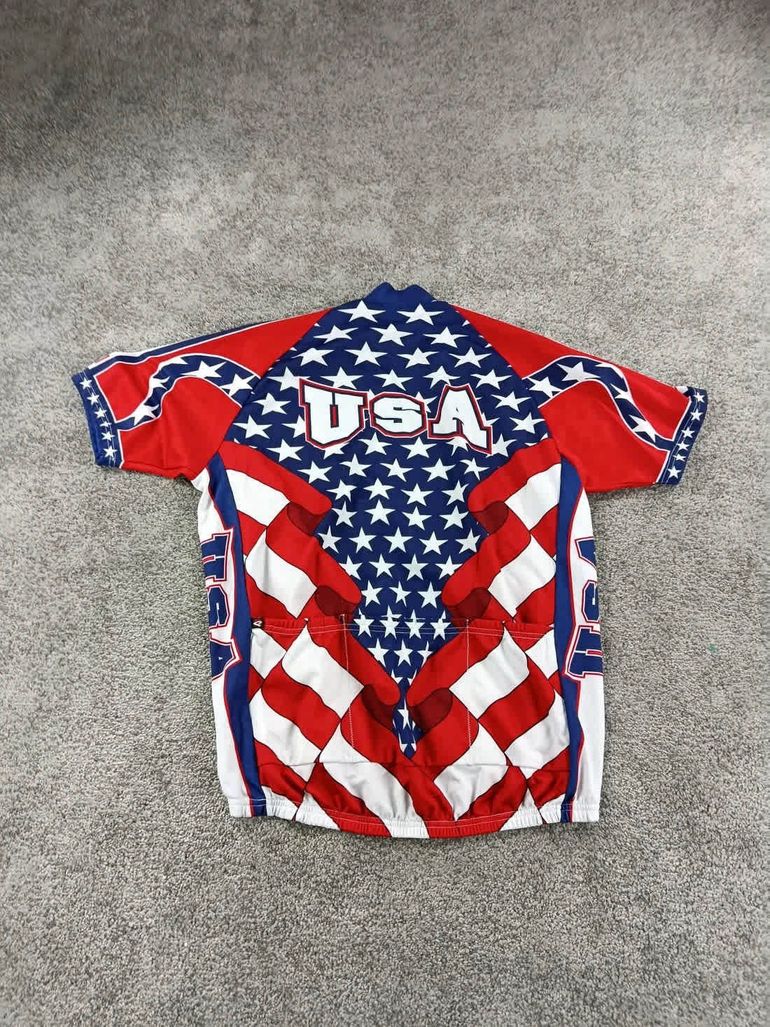 Used Pace Sportswear maillot velo homme taille xl -31 6591 cyclisme route respirant drapeau usa bike — image 4 of 5