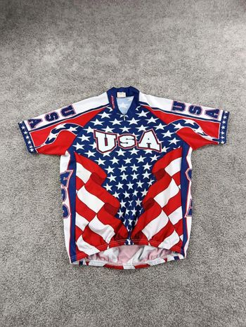 Used Pace Sportswear maillot velo homme taille xl -31 6591 cyclisme route respirant drapeau usa bike