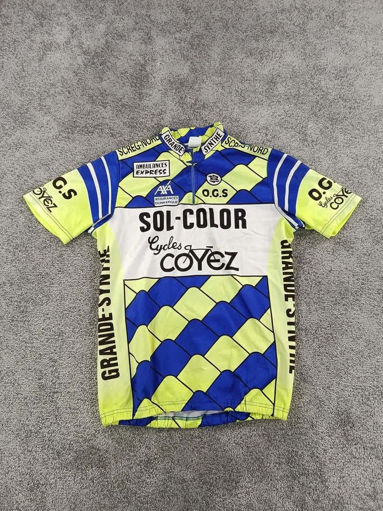Used au tour de france maillot velo homme taille M - 10 5860 - retro 90 - grande synthe bike — image 1 of 8