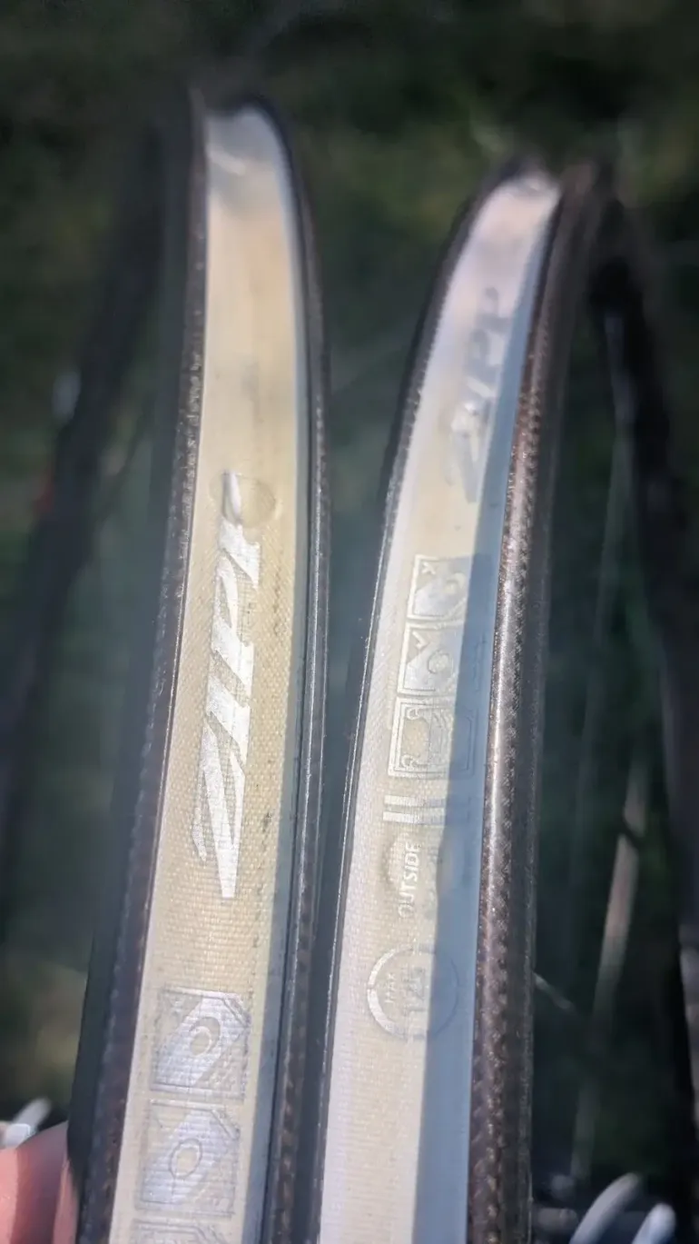 Used Zipp Firecrest 202 Carbon Clincher Wheel Set Rim Brake 11s bike — image 2 of 5