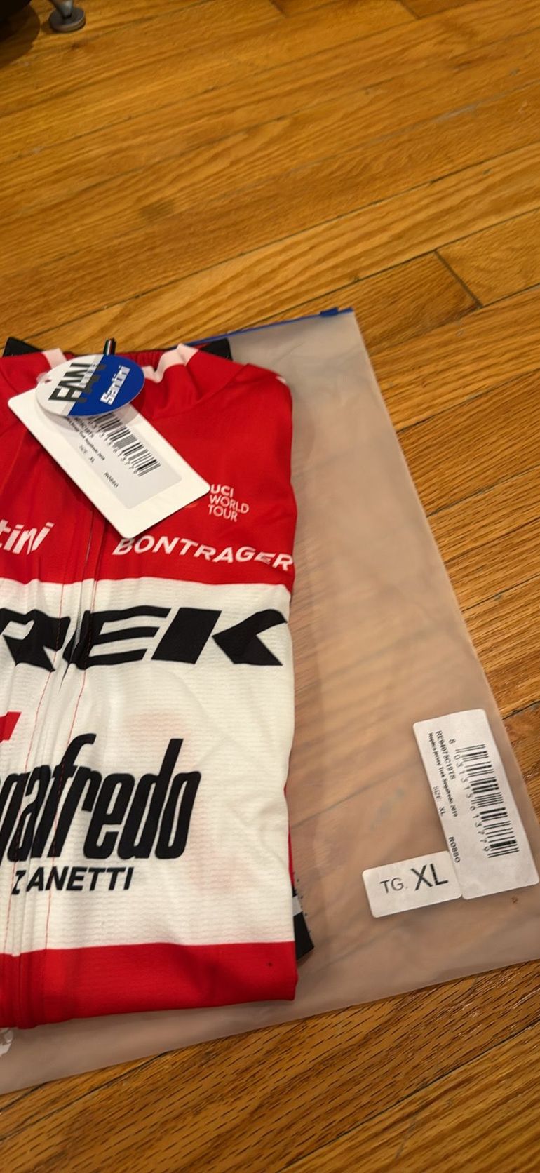 Used Santini men’s Replica Trek Segrafredo jersey, brand new 2019 bike — image 2 of 2