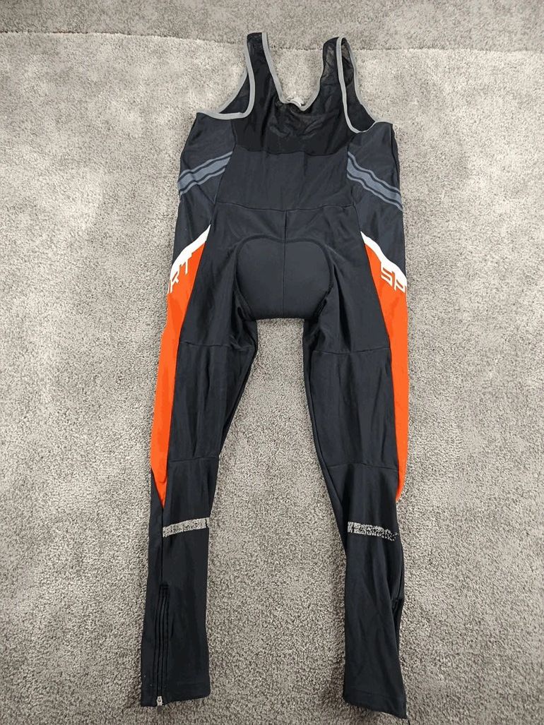 Used BTWIN B'twin cuissard velo long homme taille XXL - 332683 - orange noir - longue distance bike — image 3 of 7