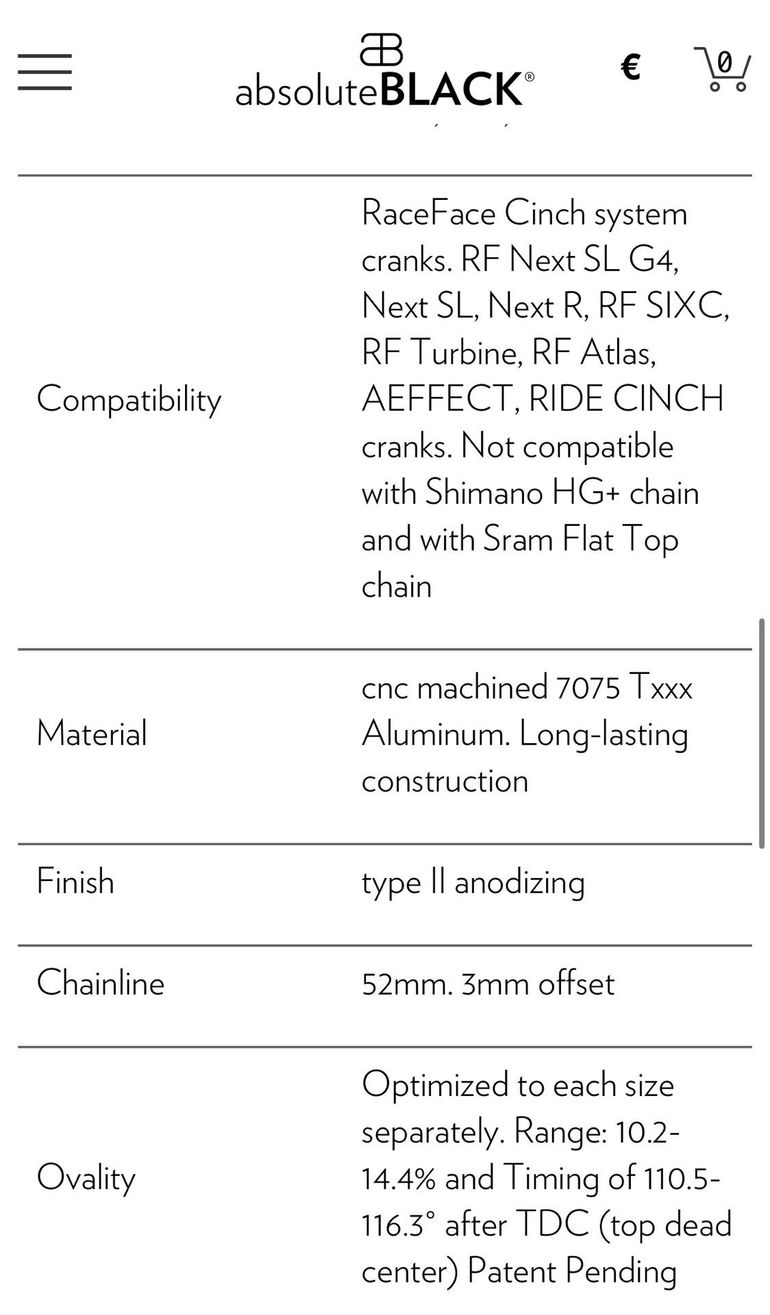 Used Absoluteblack Plateau Ovale 26 dents 2024 bike — image 6 of 6