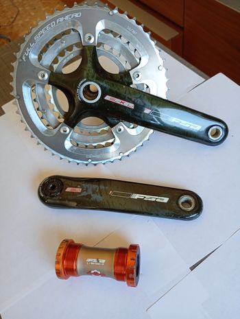 Used Fsa SL-K Light Hollow Carbon Crankset 52/39/30T 2011 bike
