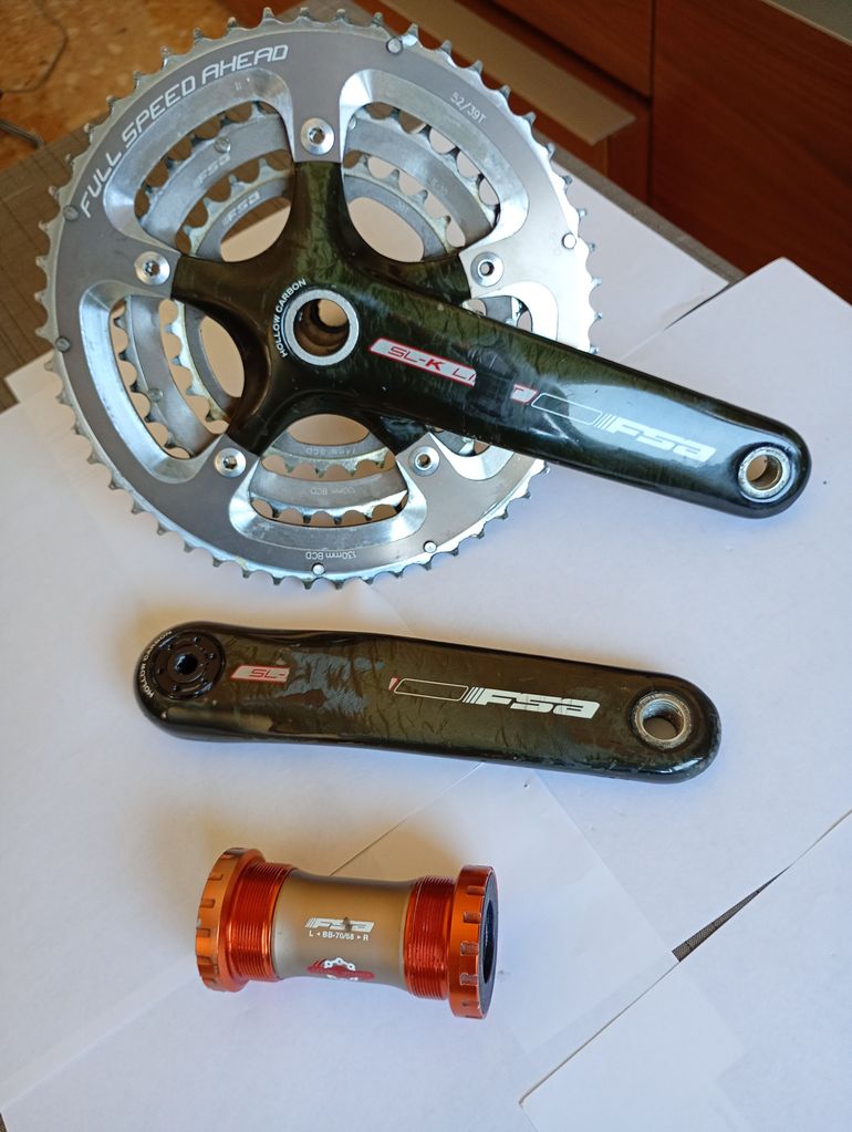Used Fsa SL-K Light Hollow Carbon Crankset 52/39/30T 2011 bike — image 1 of 4