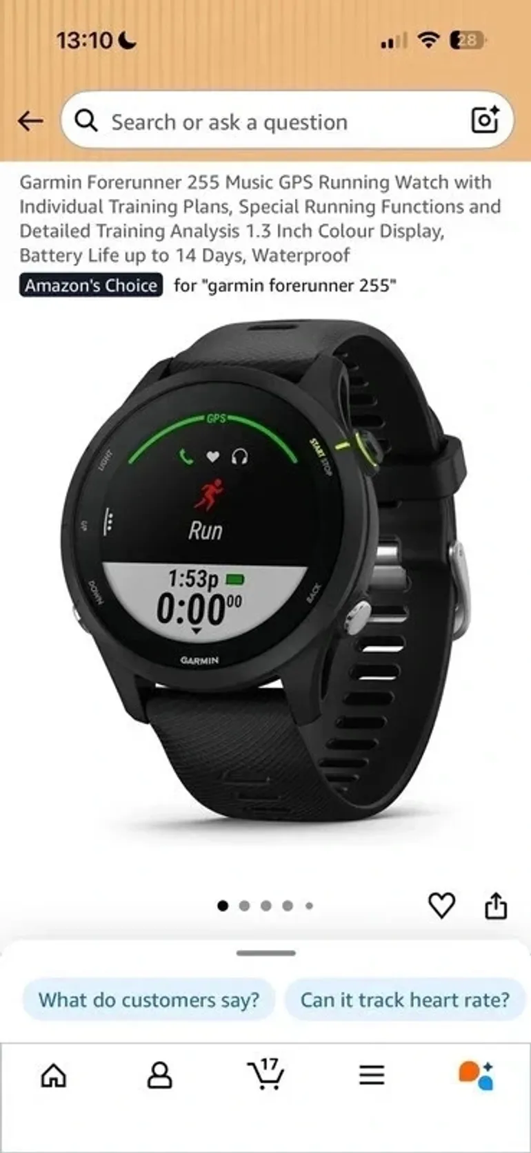 Used Garmin Forerunner 255 Music bike — image 2 of 3