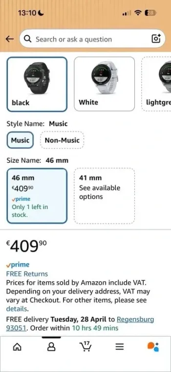 Used Garmin Forerunner 255 Music bike — image 3 of 3
