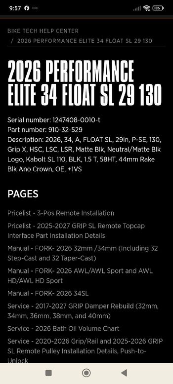 Used Fox 34 SL Grip X 2026 bike — image 5 of 6