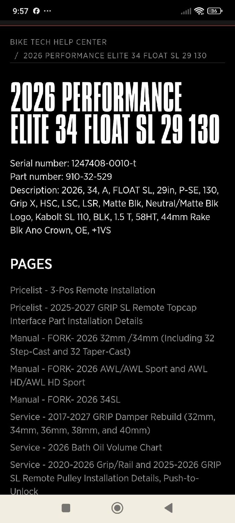 Used Fox 34 SL Grip X 2026 bike — image 5 of 6