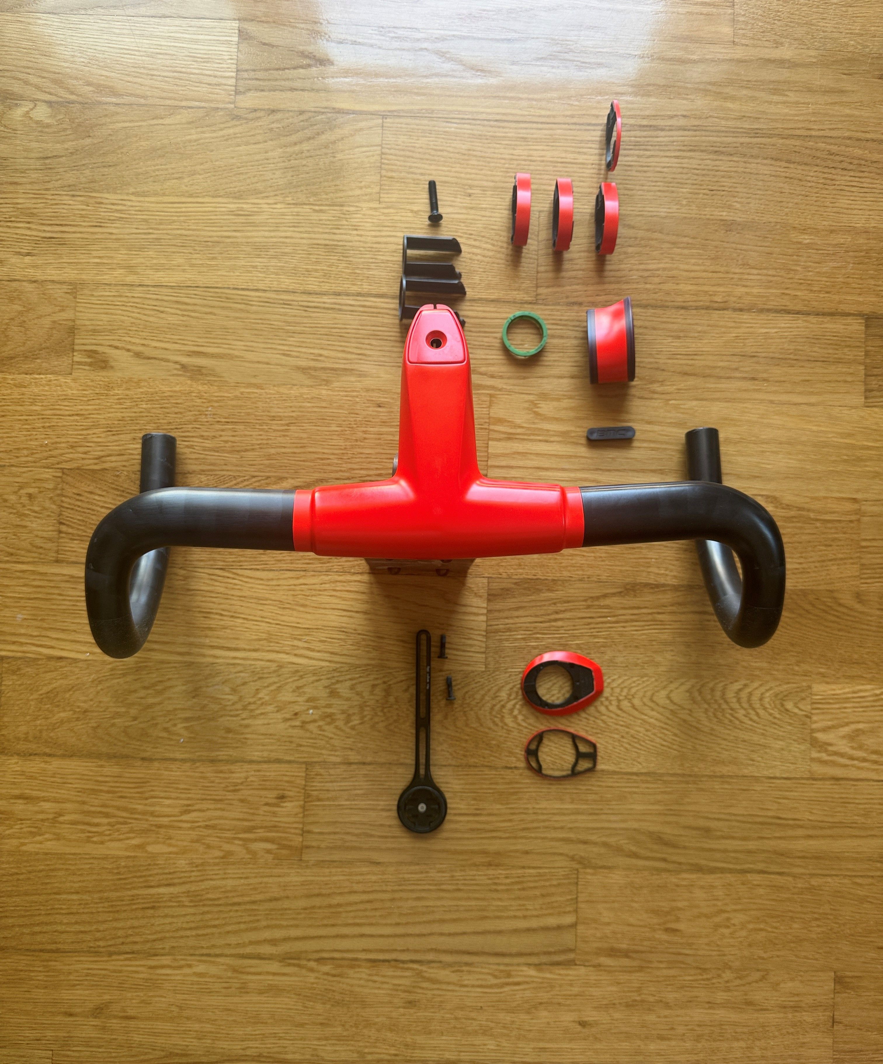 BMC ICS carbon evo 一体ハンドル 赤黒 400mm/90mm
