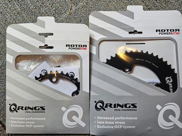 Brugt Rotor Q RINGS 2X BCD107x4 SRAM AXS 12s Compatible 2025 Drivetrain & Pedals