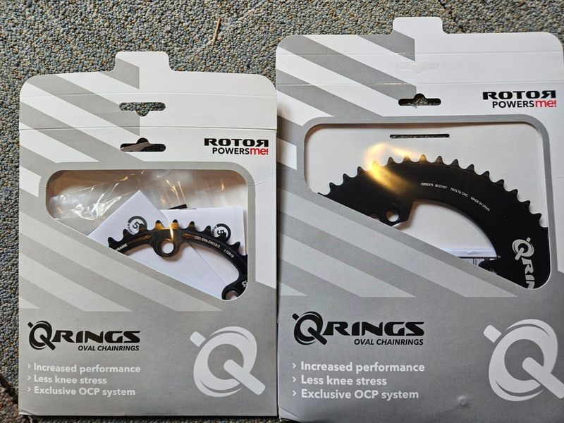 Used Rotor Q RINGS 2X BCD107x4 SRAM AXS 12s Compatible 2025 Drivetrain & Pedals