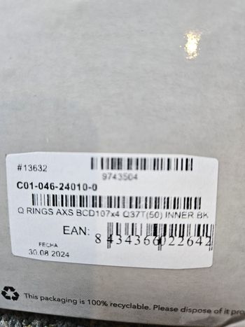 Used Rotor Q RINGS 2X BCD107x4 SRAM AXS 12s Compatible 2025 bike — image 6 of 7