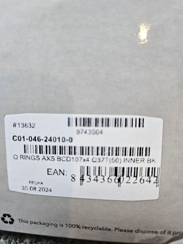 Used Rotor Q RINGS 2X BCD107x4 SRAM AXS 12s Compatible 2025 bike — image 6 of 7