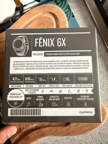 Used Garmin Fenix 6X Pro Solar bike — image 4 of 4