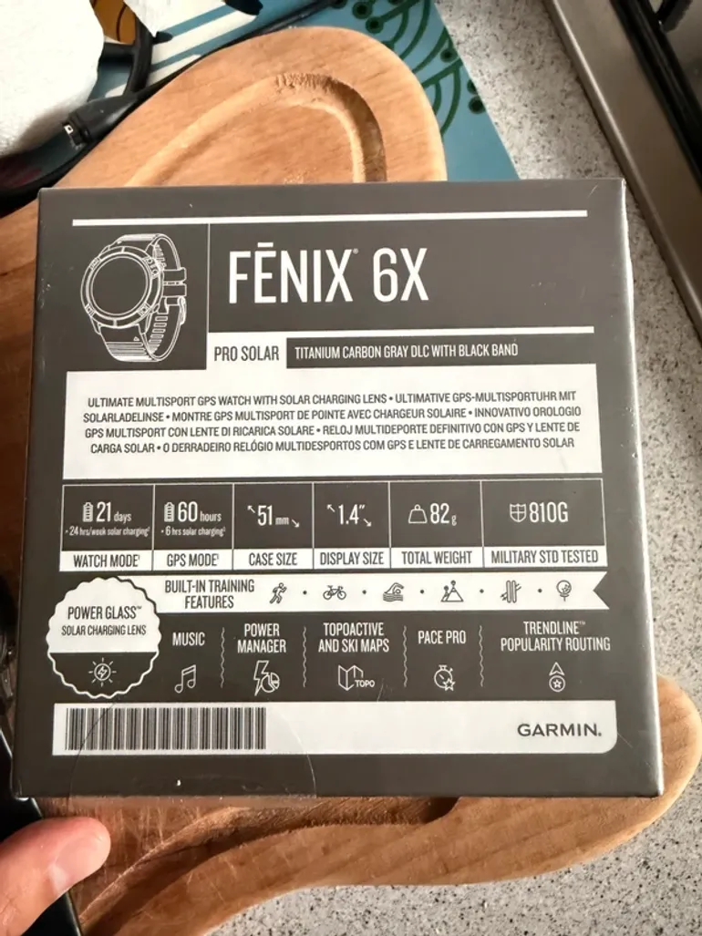 Used Garmin Fenix 6X Pro Solar bike — image 4 of 4