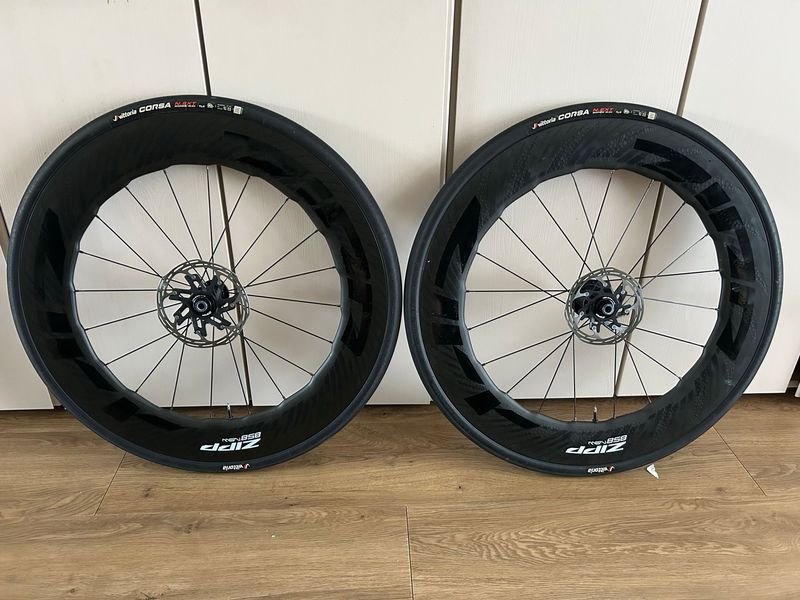 Used Zipp 858 NSW Carbon Tubeless Disc Brake Wheelset Wheels